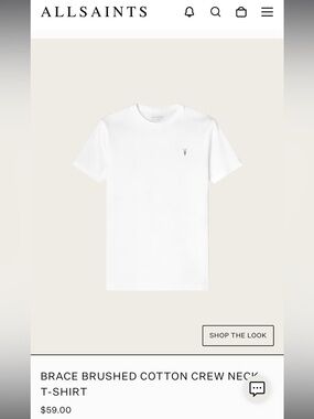AllSaints White Crew Neck Logo T-Shirt